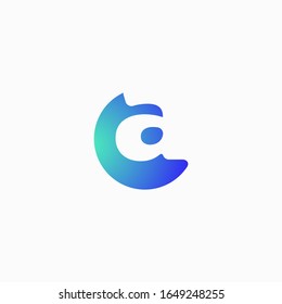 circle gradient initial a simple vector design template