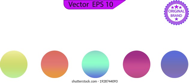 Circle gradient. Neon sphere set. Holographic round trendy multicolor buttons. Web element. 
Rounded fluids. Gradient sphere button. Colorful soft round buttons. Transparent background