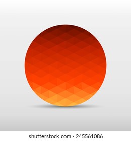 circle gradient orange color and triangle polygon pattern on white background (vector)