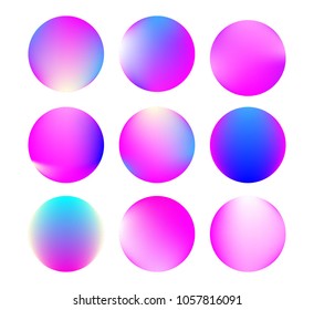 Circle gradient set with modern abstract backgrounds. Colorful fluid covers for calendar, brochure, invitation, cards. Trendy soft color. Template with round gradient set for screens and mobile app.