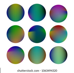 Circle gradient set with modern abstract backgrounds. Colorful fluid covers for calendar, brochure, invitation, cards. Trendy soft color. Template with round gradient set for screens and mobile app.