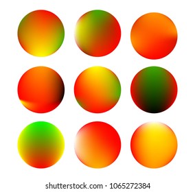 Circle gradient set with modern abstract backgrounds. Colorful fluid covers for calendar, brochure, invitation, cards. Trendy soft color. Template with round gradient set for screens and mobile app.