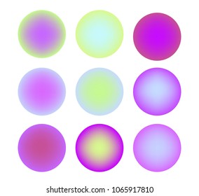 Circle gradient set with modern abstract backgrounds. Colorful fluid covers for calendar, brochure, invitation, cards. Trendy soft color. Template with round gradient set for screens and mobile app.