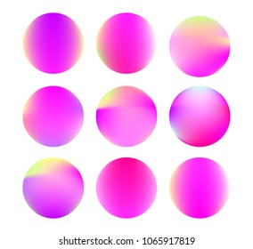 Circle gradient set with modern abstract backgrounds. Colorful fluid covers for calendar, brochure, invitation, cards. Trendy soft color. Template with round gradient set for screens and mobile app.