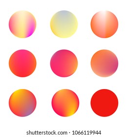 Circle gradient set with modern abstract backgrounds. Colorful fluid covers for calendar, brochure, invitation, cards. Trendy soft color. Template with round gradient set for screens and mobile app.
