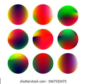 Circle gradient set with modern abstract backgrounds. Colorful fluid covers for calendar, brochure, invitation, cards. Trendy soft color. Template with round gradient set for screens and mobile app.
