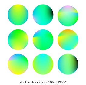 Circle gradient set with modern abstract backgrounds. Colorful fluid covers for calendar, brochure, invitation, cards. Trendy soft color. Template with round gradient set for screens and mobile app.