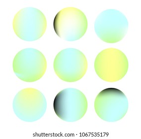 Circle gradient set with modern abstract backgrounds. Colorful fluid covers for calendar, brochure, invitation, cards. Trendy soft color. Template with round gradient set for screens and mobile app.