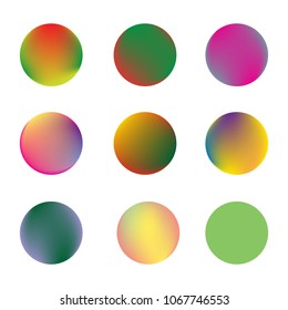 Circle gradient set with modern abstract backgrounds. Colorful fluid covers for calendar, brochure, invitation, cards. Trendy soft color. Template with round gradient set for screens and mobile app.