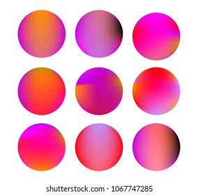 Circle gradient set with modern abstract backgrounds. Colorful fluid covers for calendar, brochure, invitation, cards. Trendy soft color. Template with round gradient set for screens and mobile app.