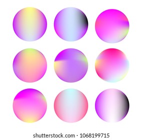 Circle gradient set with modern abstract backgrounds. Colorful fluid covers for calendar, brochure, invitation, cards. Trendy soft color. Template with round gradient set for screens and mobile app.