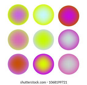 Circle gradient set with modern abstract backgrounds. Colorful fluid covers for calendar, brochure, invitation, cards. Trendy soft color. Template with round gradient set for screens and mobile app.
