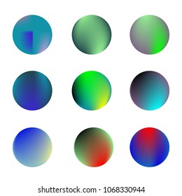 Circle gradient set with modern abstract backgrounds. Colorful fluid covers for calendar, brochure, invitation, cards. Trendy soft color. Template with round gradient set for screens and mobile app.