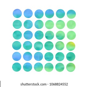 Circle gradient set with modern abstract backgrounds. Colorful fluid covers for calendar, brochure, invitation, cards. Trendy soft color. Template with round gradient set for screens and mobile app.