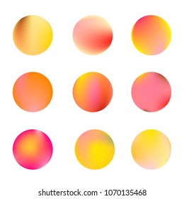 Circle gradient set with modern abstract backgrounds. Colorful fluid covers for calendar, brochure, invitation, cards. Trendy soft color. Template with round gradient set for screens and mobile app.