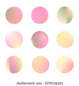 Circle gradient set with modern abstract backgrounds. Colorful fluid covers for calendar, brochure, invitation, cards. Trendy soft color. Template with round gradient set for screens and mobile app.