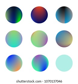 Circle gradient set with modern abstract backgrounds. Colorful fluid covers for calendar, brochure, invitation, cards. Trendy soft color. Template with round gradient set for screens and mobile app.