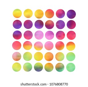 Circle gradient set with modern abstract backgrounds. Colorful fluid covers for calendar, brochure, invitation, cards. Trendy soft color. Template with round gradient set for screens and mobile app.