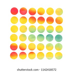 Circle gradient set with modern abstract backgrounds. Colorful fluid covers for calendar, brochure, invitation, cards. Trendy soft color. Template with round gradient set for screens and mobile app.