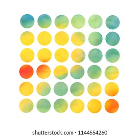 Circle gradient set with modern abstract backgrounds. Colorful fluid covers for calendar, brochure, invitation, cards. Trendy soft color. Template with round gradient set for screens and mobile app.