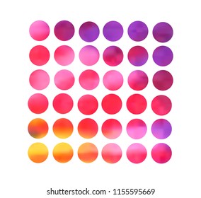 Circle gradient set with modern abstract backgrounds. Colorful fluid covers for calendar, brochure, invitation, cards. Trendy soft color. Template with round gradient set for screens and mobile app.