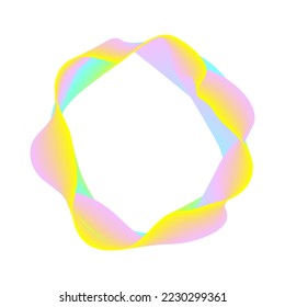 Circle from gradient waves of gentle halftones. Background for text inside. Vector illustration.