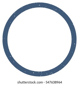 Circle grainy textured icon for overlay watermark stamps. Flat symbol with dirty texture. Dotted vector blue ink rubber seal stamp with grunge design on a white background.