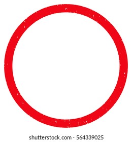 Circle grainy textured icon for overlay watermark stamps. Flat symbol with unclean texture. Dotted vector red ink rubber seal stamp with grunge design on a white background.