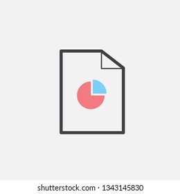 Circle graph document icon. Business icon. - vector