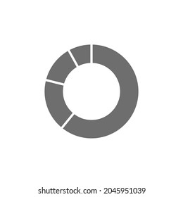 Circle graph grey icon. Isolated on white background
