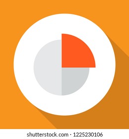 Circle graph icon flat symbol. Premium quality isolated pie bar element in trendy style.