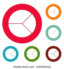 Circle graph icons circle set vector isolated on white background