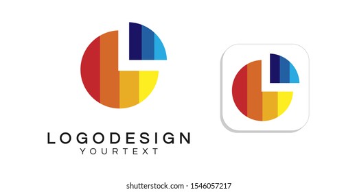 circle graph logo design. icon app smartphone color full
