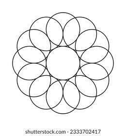 Circle graph. Sacred Geometry Vector Design Elements. This religion, philosophy, and spirituality symbols. the world of geometry with our intricate illustrations.