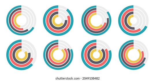 Circle graph template. Vector illustration for workflow layout, diagram, number options, web design. Vector business infographic template for report, presentation in trendy pastel colors