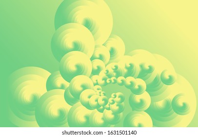 Circle graphic, abstract gradation on a mint green and yellowish soft background with copy space. card. Poster. elements design for presentation background.