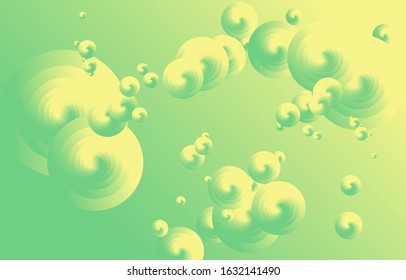 Circle graphic, abstract gradation on a mint green and yellowish soft background with copy space. card. Poster. elements design for presentation background.
