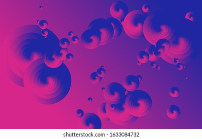 Circle graphic, abstract gradation on a classic blue and Fluorescent pink background with copy space. card. Poster. elements design for presentation background.