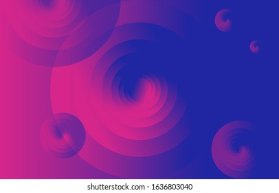 Circle graphic, abstract gradation on a classic blue and Fluorescent pink background with copy space. card. Poster. elements design for presentation background.
