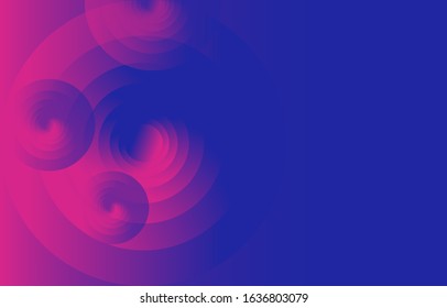 Circle graphic, abstract gradation on a classic blue and Fluorescent pink background with copy space. card. Poster. elements design for presentation background.