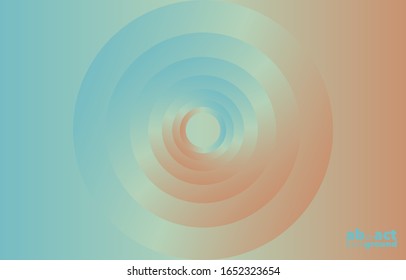 Circle graphic, abstract gradient on a sky blue and orange peach background with copy space. card. Poster. elements design for presentation. Dynamic shapes composition. Minimal Concept. 