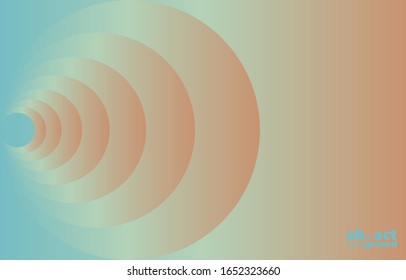 Circle graphic, abstract gradient on a sky blue and orange peach background with copy space. card. Poster. elements design for presentation. Dynamic shapes composition. Minimal Concept. 
