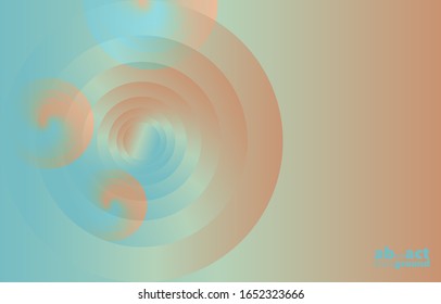 Circle graphic, abstract gradient on a sky blue and orange peach background with copy space. card. Poster. elements design for presentation. Dynamic shapes composition. Minimal Concept. 