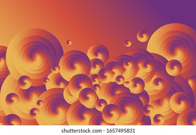 Circle graphic, abstract gradients on a Light purple and orange honey background with copy space. card. Poster. elements design for presentation background.