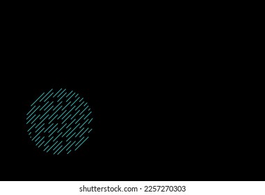 Circle graphic design in negative space in neon blue color.