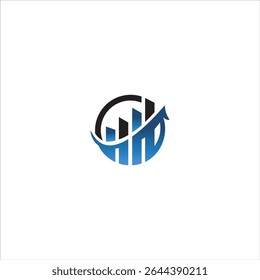 Circle Graphic Logo with black and blue gradient color