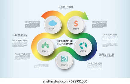 Circle graphic vector elements for infographic. Template chart diagram, graph, presentation, workflow for business work. Abstract design background illustrator.