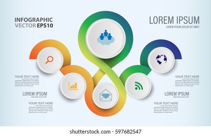 Circle graphic vector elements for infographic. Template chart diagram, graph, presentation, workflow for business work. Abstract design background illustrator.
