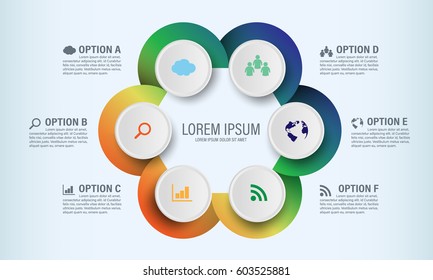 Circle graphic vector elements for infographic. Template chart diagram, graph, presentation, workflow for business. Abstract design background illustrator.