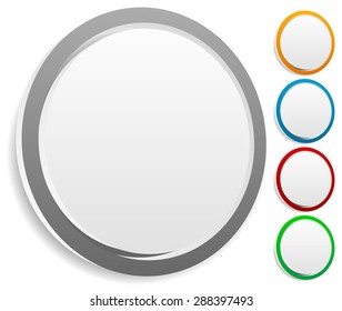 Circle graphics. Circles buttons, badges with blank space.